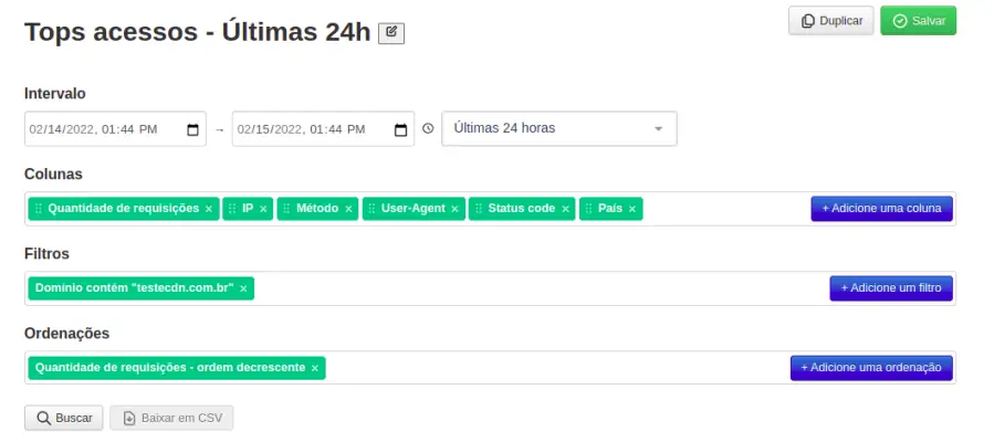 Gráfico de Filtros do Edge Insights
