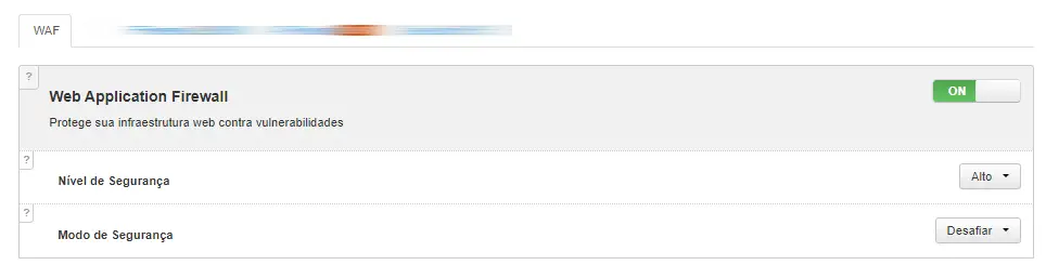 Gráfico de Configuração WAF